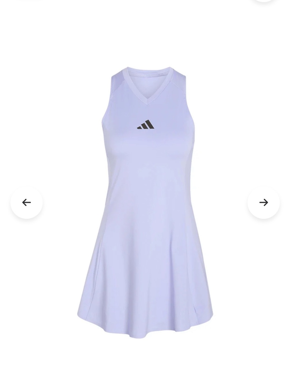 adidas Lavender V-Neck Sleeveless Tennis Dress with Black Logo